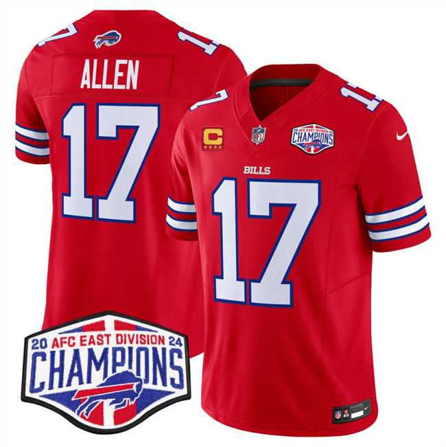 Men's Buffalo Bills #17 Josh Allen Red F.U.S.E. 2024 AFC East Division Champions With 4-Star C Ptach Vapor Limited Stitched Jersey,We sell and wholesale Men's Buffalo Bills #17 Josh Allen Red F.U.S.E. 2024 AFC East Division Champions With 4-Star C Ptach Vapor Limited Stitched Jersey on line form chian!
